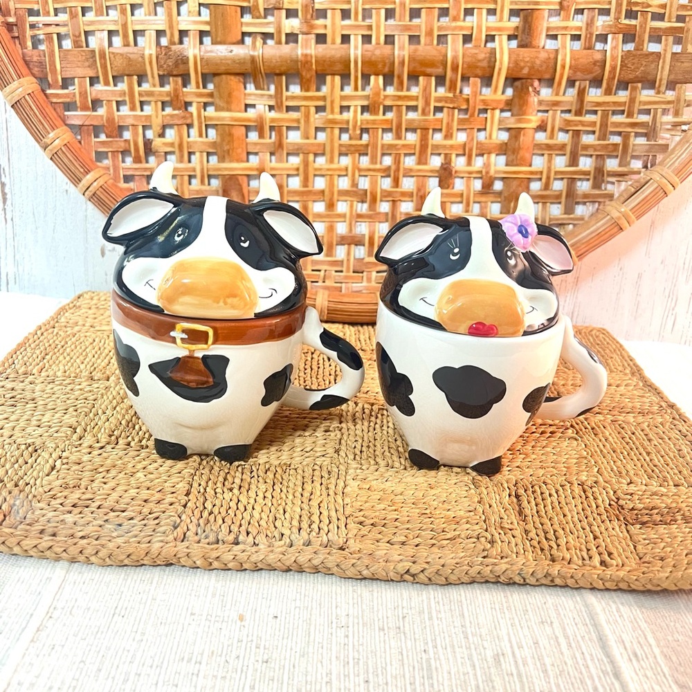 Cow jam jelly mugs ceramic decor